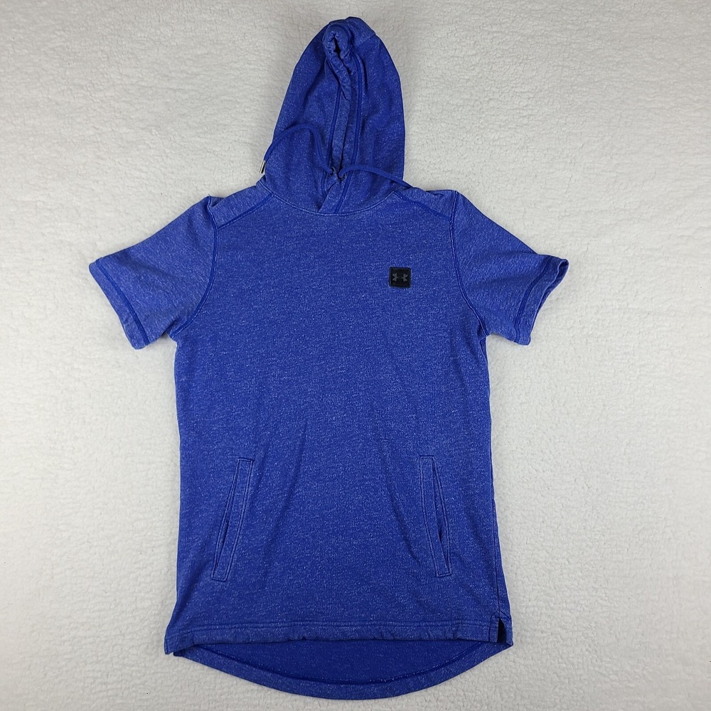 Under Armour Hoodie Mens Medium Blue Fitted Short Sleeve Sweater Activewearβ